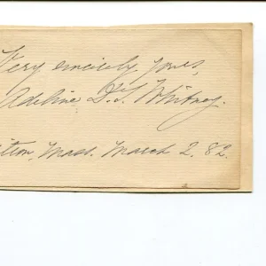 Adeline Dutton Train Whitney Poet Author Rare Signed Autograph