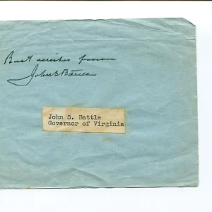 John S. Battle Governor Of Virginia US Commission Civil Rights Signed Autograph