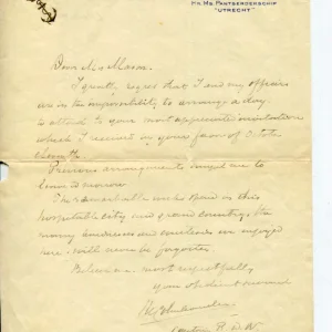 GP van Hecking Colenbrander Hr. Ms. Utrecht Signed Autograph ALS