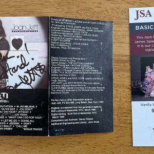 Joan Jett Signed Autographed Cassette Cover JSA Certified Bad Reputation