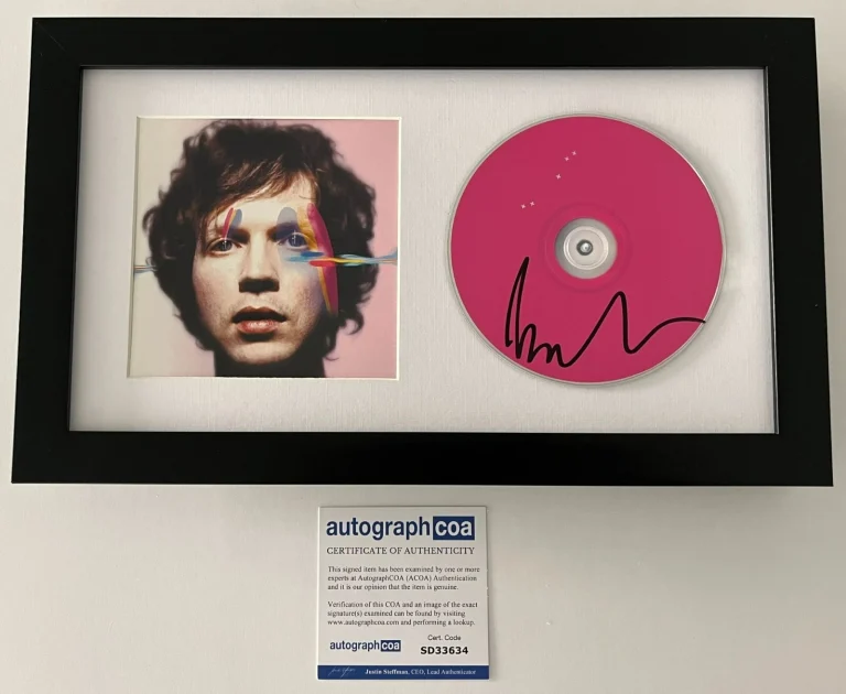 BECK HANSEN SIGNED AUTOGRAPH SEA CHANGE FRAMED & MATTED CD w/EXACT PROOF & COA