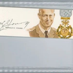 GERALD YOUNG SIGNED CUT SIGNATURE PSA DNA (D) WWII MOH