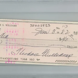 TED WILLIAMS SIGNED PERSONAL CHECK PSA DNA 84308373 RED SOX HOF (D) MINT 9
