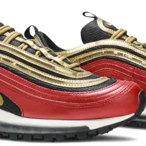 Size 6 Nike Air Max 97 Women’s Gold Sequin CT1148-600 University Red New W/Box