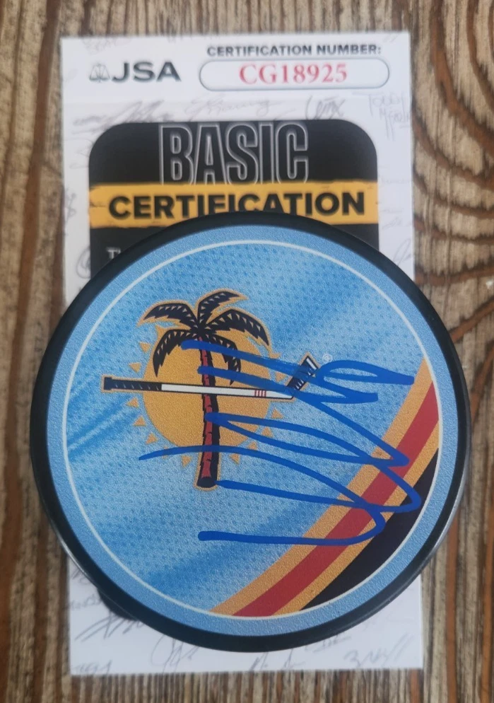 Aleksander Barkov Signed Reverse Retro Puck w/ JSA COA #CG18925 Florida Panthers