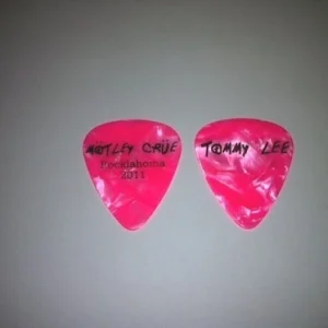 Motley Crue Tommy Lee Rocklahoma Pink Pearl Guitar Pick