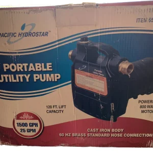 Pacific Hydrostar Portable Utility Pump 65836-1500GPH-Cast Iron