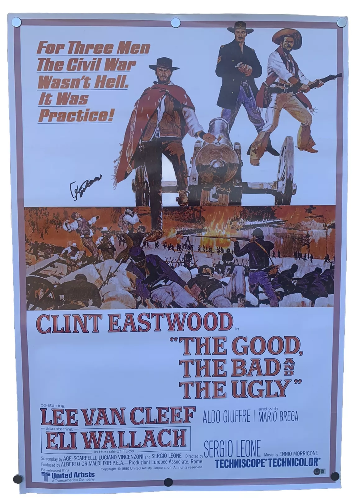 Clint Eastwood Signed Autographed 24x36 Good Bad Ugly Poster Beckett ...