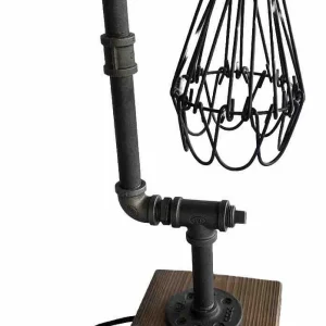 Rustic Retro Water Pipe Desk Table Light Lamp Steampunk Antique Finish