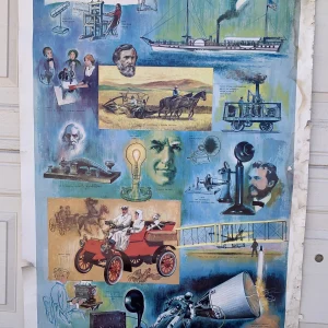 Milestones In Industrial Progress Vintage 25.5" x 37.5" B&B Poster #147 SCHOOL