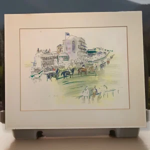 RAOUL DUFY 1946 MIX-MEDIA NAUDEAU'S LITHOGRAPH PRINT SIGNED RARE HAND COLORED