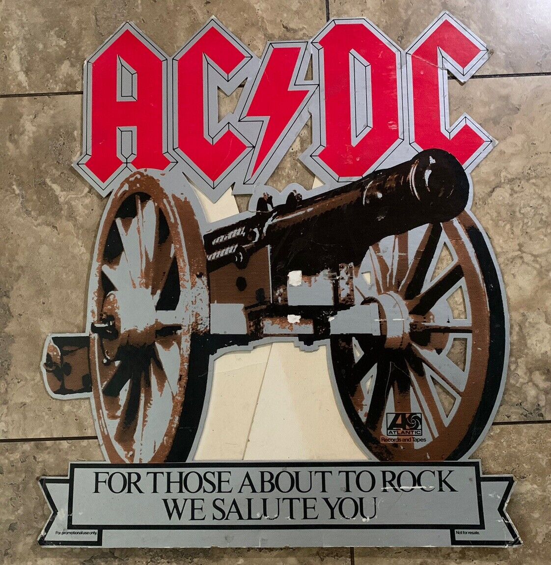 AC/DC For Those About To Rock VINTAGE Carboard Promo LP Album Standee ...