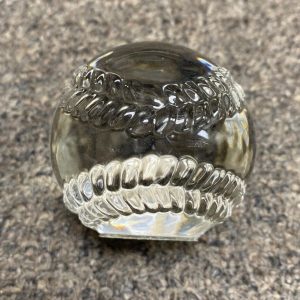 BASEBALL PAPERWEIGHT GREAT FOR A GIFT CLEAR GLASS L@@K