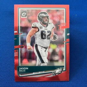 2020 DONRUSS OPTIC JASON KELCE PHILADELPHIA EAGLES RED PRIZM /99 #81