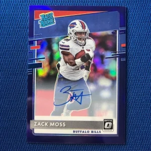 2020 DONRUSS OPTIC ZACK MOSS BILLS PURPLE PRIZM AUTO SIGNED RC CARD /35 #180