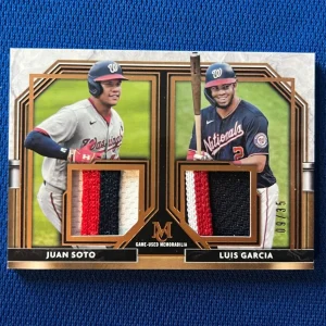 2021 TOPPS MUSEUM COLLECTION JUAN SOTO LUIS GARCIA DUAL JERSEY PATCH CARD /35