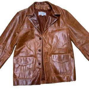Wilson's M. Julian Mens Genuine Leather 70's Retro Heavy Coat Jacket Size M (L)