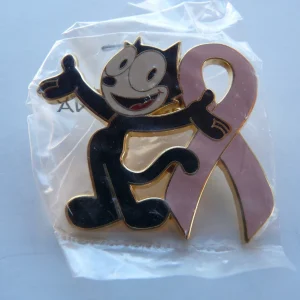 Felix The Cat Cancer Awareness 1.75" Limited Edition of 100 Collectors Pin