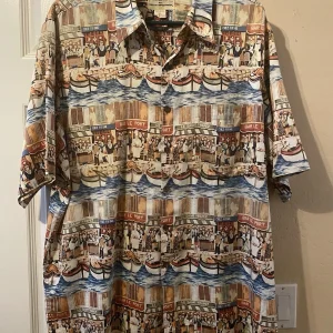 Reyn Spooner Guy Buffet Shirt Mens XL Egyptian Cotton Hawaiian Venice Boats