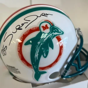 MARK SUPER DUPER MIAMI DOLPHINS SIGNED AUTOGRAPHED THROWBACK MINI HELMET W/COA *