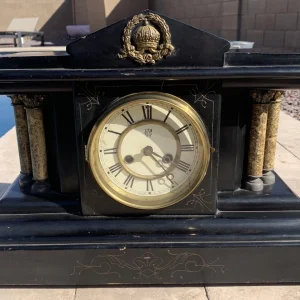 Antique Waterbury 4 Pillar Mantle Clock 1890-1910 Estate Fresh 17.5"x12"x6"