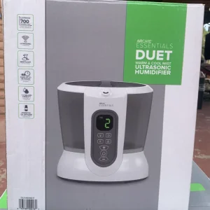 AIRCARE Essentials Duet 1.2 Gallon Warm & Cool Mist Humidifier DU519DWHT DISPLAY