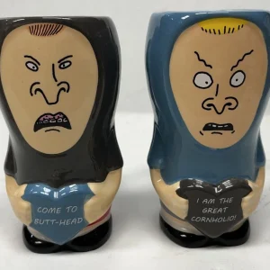 A Set of Zak Designs Beavis and Butthead Chibi Mugs Gen X MTV Valentine's Day