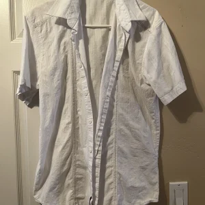 Cigar Lounge Retro Hipster Rockabilly Cubavera White Button-Front Shirt Men L