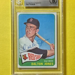 1965 TOPPS DALTON JONES #178 BECKETT AUTHENTIC SIGNED AUTOGRAPH CARD RED SOX