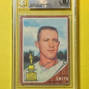 1962 TOPPS CHARLIE SMITH #283 BECKETT AUTHENTIC SIGNED AUTOGRAPH CARD WHITE SOX