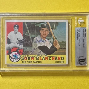 1960 TOPPS JOHN BLANCHARD #283 BECKETT AUTHENTIC SIGNED AUTO CARD YANKEES