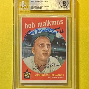 1959 TOPPS BOBBY MALKMUS #151 BECKETT AUTHENTIC SIGNED AUTOGRAPHED CARD SENATORS