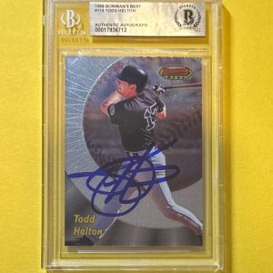 1998 BOWMAN'S BEST TODD HELTON #115 BECKETT AUTHENTIC SIGNED AUTO CARD ROCKIES