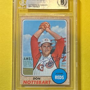 1968 TOPPS DON NOTTEBART #171 BECKETT AUTHENTIC SIGNED AUTOGRAPHED CARD REDS