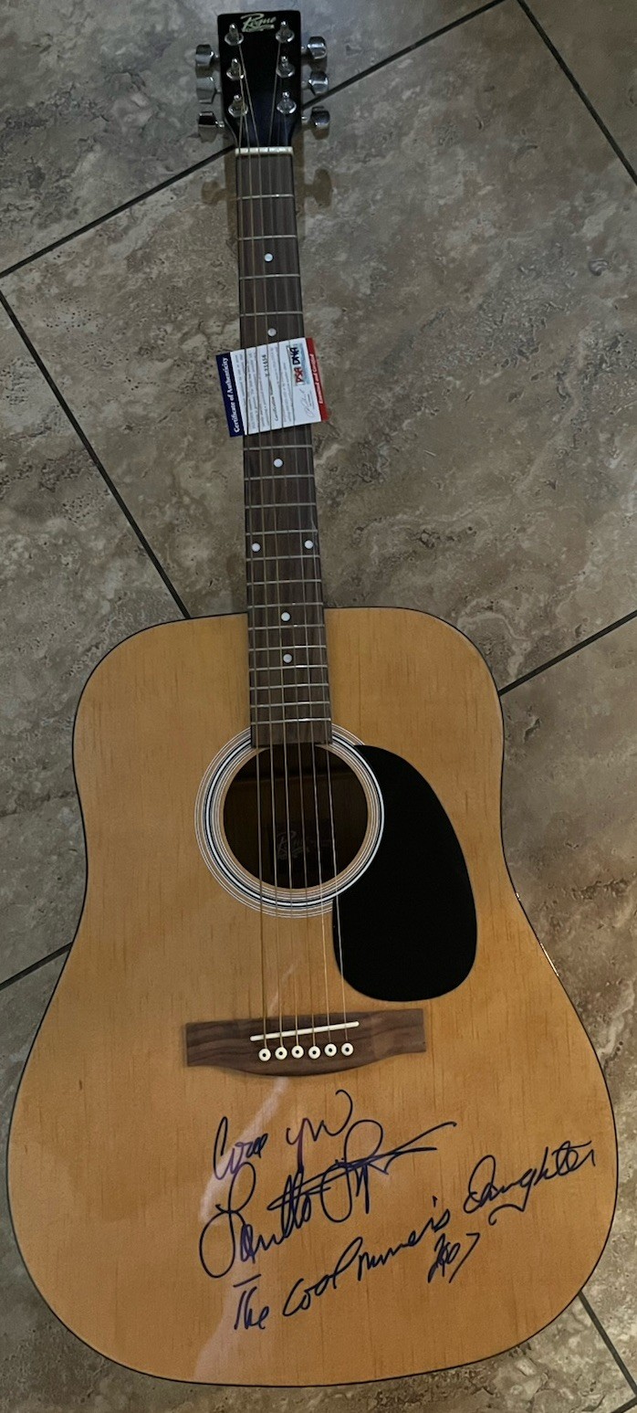 Loretta Lynn Signed Autographed Guitar PSA  Certified W/ Cole Miners Lyrics