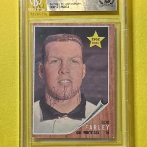1962 TOPPS BOB FARLEY BECKETT AUTHENTIC SIGNED AUTOGRAPHED CARD #426 WHITE SOX