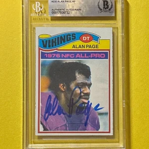 1977 TOPPS ALAN PAGE AP BECKETT AUTHENTIC SIGNED AUTOGRAPHED CARD #230 VIKINGS