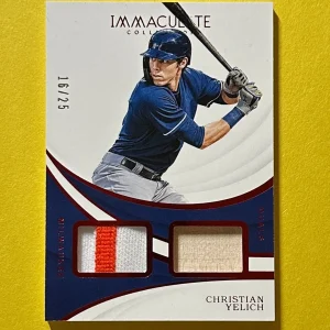 2019 PANINI IMMACULATE CHRISTIAN YELICH DUAL RELIC PATCH /25 #ID-CY