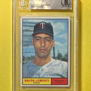 1961 TOPPS RALPH LUMENTI #469 BECKETT AUTHENTIC SIGNED AUTOGRAPHED CARD TWINS