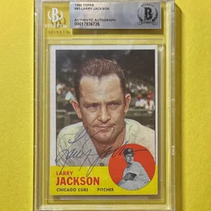 1963 TOPPS LARRY JACKSON #95 BECKETT AUTHENTIC SIGNED AUTOGRAPHED CARD CUBS