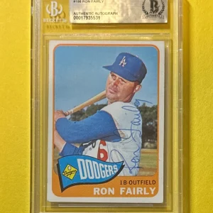 1965 TOPPS RON FAIRLY #196 BECKETT AUTHENTIC SIGNED AUTOGRAPHED CARD DODGERS