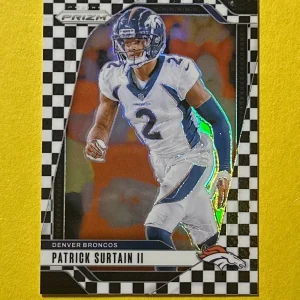 2024 PANINI PRIZM PATRICK SURTAIN II BLACK AND WHITE CHECKERBOARD SP #87 BRONCO