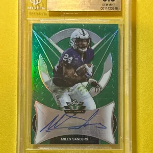 2019 LEAF VALIANT MILES SANDERS GREEN AUTO /75 #BA-MS2 BGS GEM MINT 9.5 AUTO 10