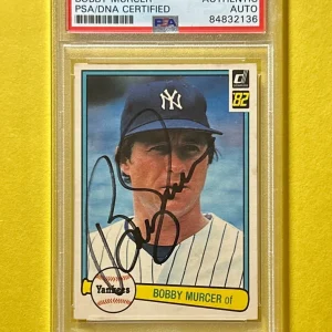 1982 DONRUSS BOBBY MURCER PSA AUTHENTIC AUTOGRAPH #486 YANKEES