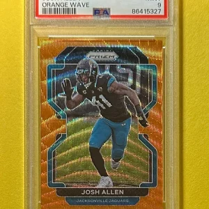 2021 PANINI PRIZM JOSH ALLEN ORANGE WAVE /60 #15 PSA MINT 9