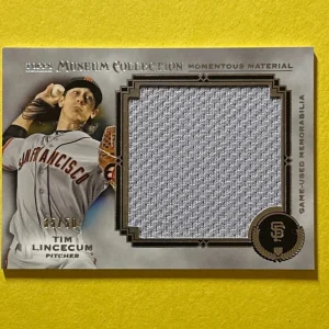 2013 TOPPS MUSEUM COLLECTION TIM LINCECUM JUMBO RELIC /50 #MMJR-TL GIANTS