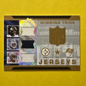 2007 UPPER DECK SPX FOOTBALL POLAMALU WILLIAMS BARBER TRIPLE RELIC #WT-PWD