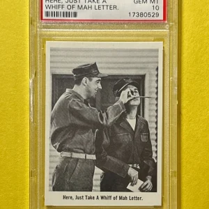 1965 GOMER PYLE TRADING CARD WHIFF OF MAH LETTER #29 PSA GEM MT 10