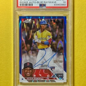 2023 TOPPS CHROME JETER DOWNS BLUE RAY ROOKIE AUTO /150 #RA-JDO PSA GEM MT 10