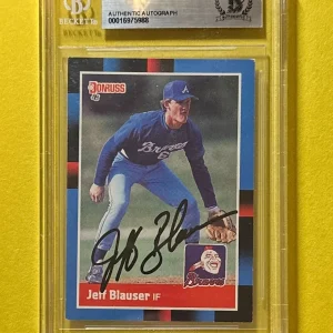 1988 DONRUSS JEFF BLAUSER #513 BECKETT AUTHENTIC SIGNED AUTOGRAPHED CARD